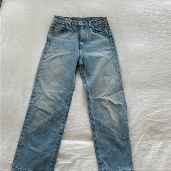 B. Sides Plein Relaxed Straight Jean Jane Wash sz 27 light wash - Picture 2 of 8